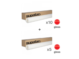 supatac std3100r gloss white removable grey adhesive monomeric vinyl 1370mm (10 rolls) + supatac stl2200 transparent gloss overlaminate 1370mm (5 rolls) bundle, 10 x std3100r13 + 5 x stl220013, bundle deals