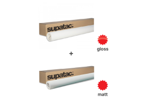 photo of Supatac STD8110 Polymeric High Tack Gloss White Vinyl 1370mm + Supatac STL5205 Matt Transparent Polymeric Overlaminate 1370mm BUNDLE