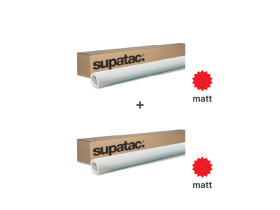 supatac std3120ar matt white permanent grey air-release adhesive monomeric vinyl 1370mm + supatac stl3205 matt transparent overlaminate 1370mm bundle, 1 x std3120ar13 + 1 x stl320513, bundle deals