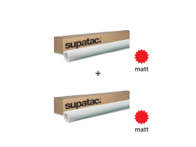 supatac std5130 matt white permanent clear adhesive polymeric vinyl 1370mm + supatac stl5205 matt transparent polymeric overlaminate 1370mm bundle, 1 x std513013 + 1 x stl520513, bundle deals