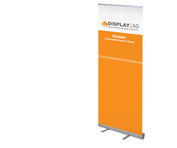 display|ad classic silver retractable banner stand, dacs, economy roll ups
