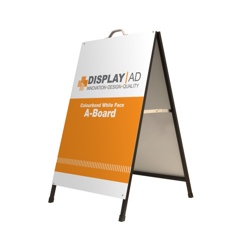 display|ad colorbond white face a-board with black frame, dafrabb, metal panel a-frames