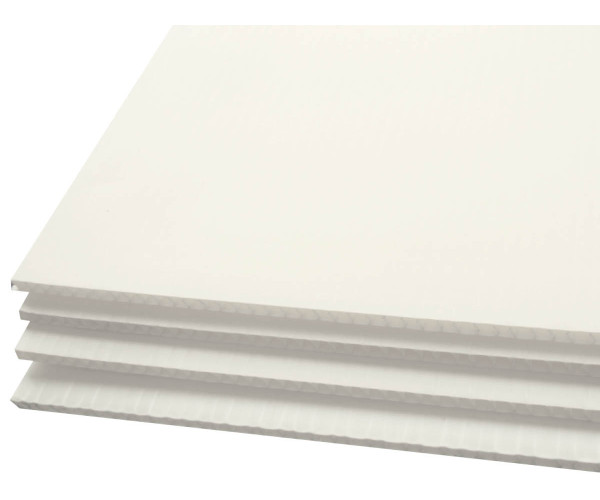 proflute 3mm white graphics grade fluted sheet, pfw3, white