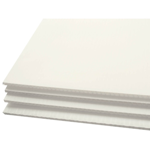 proflute 5mm white graphics grade fluted sheet, pfw5, white